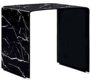 Coffee Table Black Marble 50x50x45 cm Tempered Glass