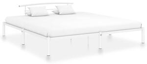 Bed Frame White Metal 200x200 cm