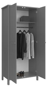 Tromso Grey 2 Doors Wooden Wardrobe
