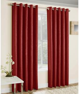 Vogue Thermal Blockout Ready Made Eyelet Curtains Red