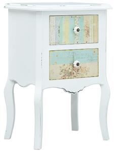 Bedside Cabinet White and Brown 43x32x65 cm MDF