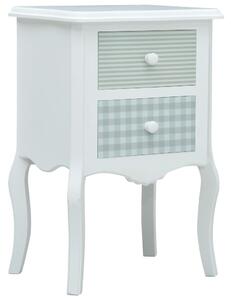 Bedside Cabinet White and Grey 43x32x65 cm MDF