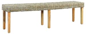 Bench 160 cm Natural Kubu Rattan and Solid Mango Wood
