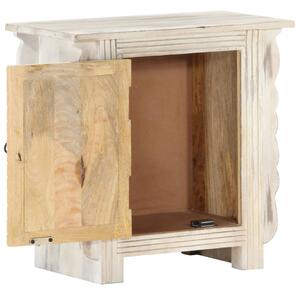 Bedside Cabinet White 50x30x50 cm Solid Mango Wood