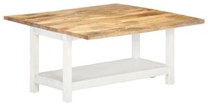 Extendable Coffee Table White 90x(45-90)x45 cm Solid Mango Wood