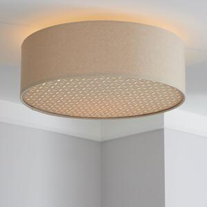 Kirsty Shade Taupe Flush Ceiling Fitting Natural