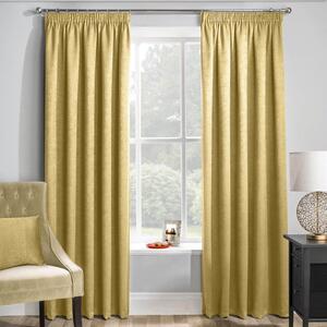 Matrix Thermal Blockout Ready Made Pencil Pleat Curtains Ochre