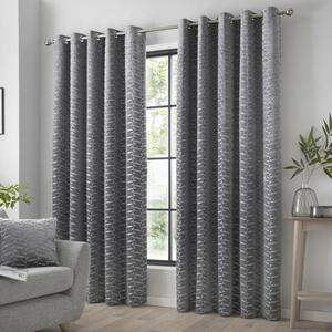 Curtina Kendal Ready Made Eyelet Curtains Charcoal