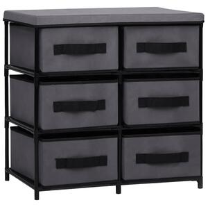 Storage Cabinet with 6 Drawers 55x29x55 cm Grey Steel