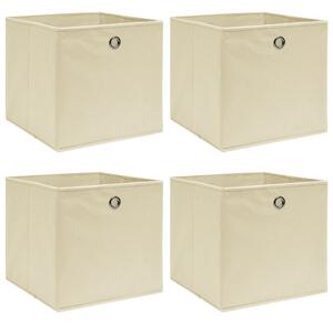 Storage Boxes 4 pcs Cream 32x32x32 cm Fabric
