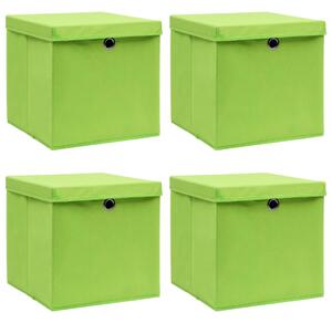 Storage Boxes with Lids 4 pcs Green 32x32x32 cm Fabric