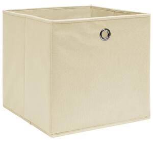 Storage Boxes 10 pcs Cream 32x32x32 cm Fabric