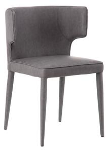 Dining Chair Grey Synthetic Leather Wood Metal 58 x 58 x 81,5 cm