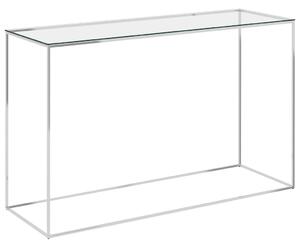 Side Table Silver 120x40x78 cm Stainless Steel and Glass