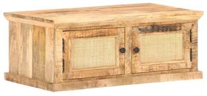 Coffee Table 90x50x35 cm Solid Mango Wood and Natural Cane