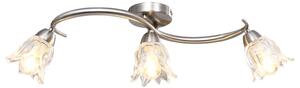 Ceiling Lamp with Transparent Glass Shades for 3 E14 Bulbs Tulip
