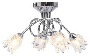 Ceiling Lamp with Glass Flower Shades for 4 G9 Bulbs