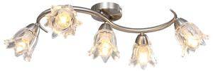 Ceiling Lamp with Transparent Glass Shades for 5 E14 Bulbs Tulip