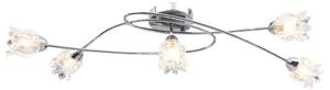 Ceiling Lamp with Glass Flower Shades for 5 G9 Bulbs