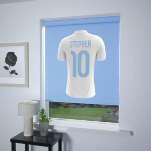Football Personalised Roller Blind White (Light Blue Background)