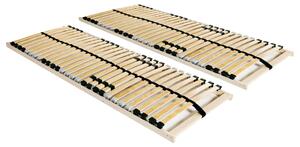 Slatted Bed Bases 2 pcs with 28 Slats 7 Zones 80x200 cm