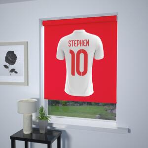Football Personalised Roller Blind White (Red Background)