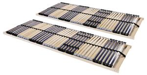Slatted Bed Bases 2 pcs with 42 Slats 7 Zones 90x200 cm