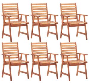 Outdoor Dining Chairs 6 pcs Solid Acacia Wood