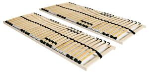 Slatted Bed Bases 2 pcs with 28 Slats 7 Zones 90x200 cm
