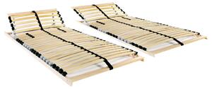 Slatted Bed Bases 2 pcs with 28 Slats 7 Zones 70x200 cm