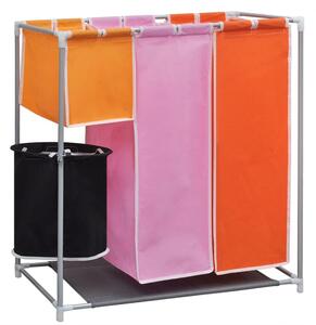3-Section Laundry Sorter Hampers 2 pcs with a Washing Bin