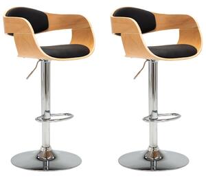 Bar Chairs 2 pcs Black Bent Wood and Faux Leather