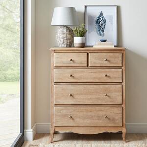Giselle 5 Drawer Chest, Mango Wood Brown