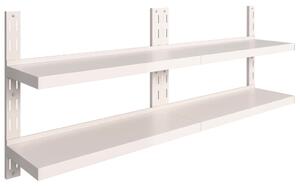 2-Tier Floating Wall Shelves 2 pcs Stainless Steel 200x30 cm