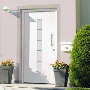 Front Door Aluminium and PVC White 100x200 cm