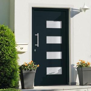 Front Door Aluminium and PVC Anthracite 100x200 cm