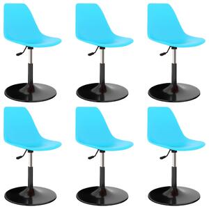 Swivel Dining Chairs 6 pcs Blue PP