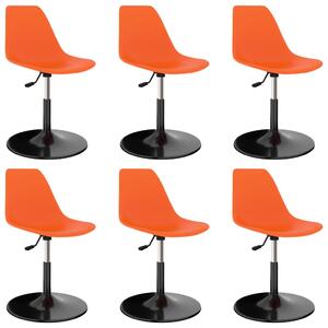 Swivel Dining Chairs 6 pcs Orange PP
