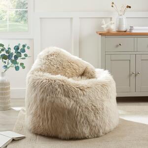 Dorma Genuine Sheepskin Bean Chair Cream