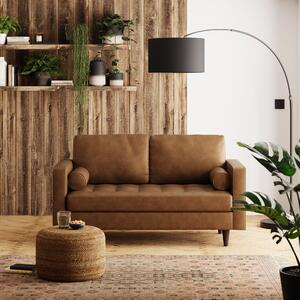 Zoe Faux Leather 2 Seater Sofa Brown