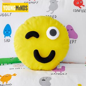 Young Minds Choose Your Happy Cushion Yellow/Black/White