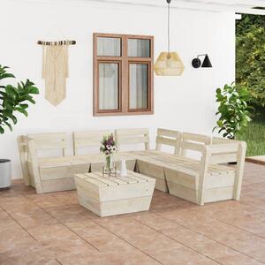 6 Piece Garden Pallet Lounge Set Impregnated Spruce Wood