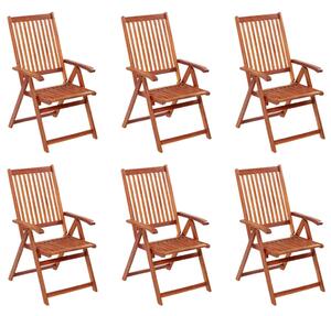 Folding Garden Chairs 6 pcs Solid Acacia Wood