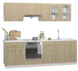 8 Piece Kitchen Cabinet Set Sonoma Oak Engineered Wood
