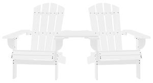 Garden Adirondack Chair Solid Fir Wood White