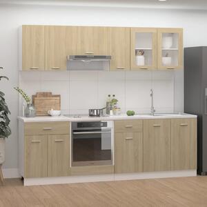 8 Piece Kitchen Cabinet Set Sonoma Oak Chipboard