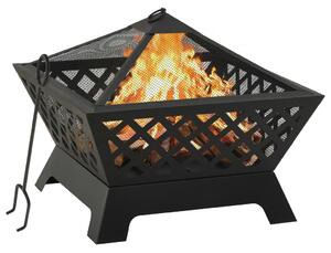 Fire Pit with Poker 64 cm XXL Steel