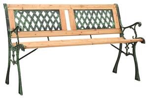 Garden Bench 122 cm Cast Iron and Solid Firwood