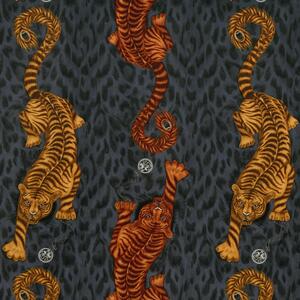Emma Shipley Tigris Velvet Curtain Fabric Flame