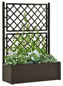 Garden Raised Bed with Trellis and Self Watering System Mocha